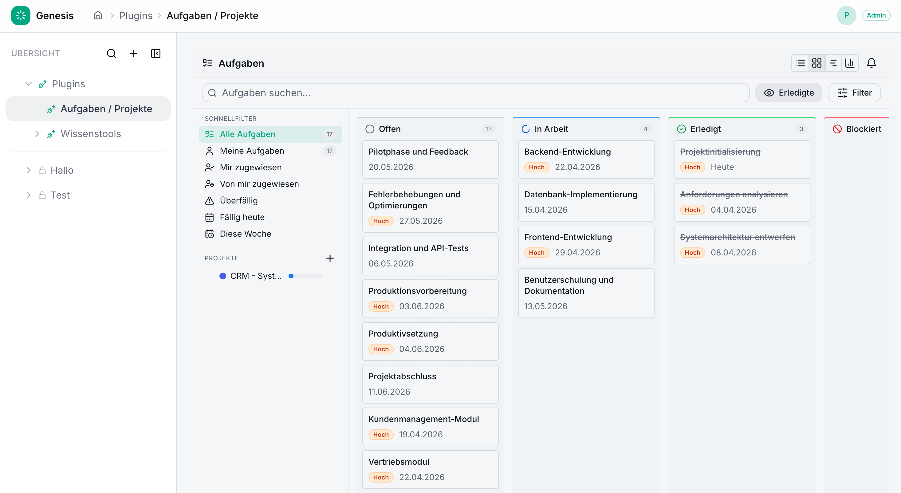 Kanban-Board mit Drag and Drop